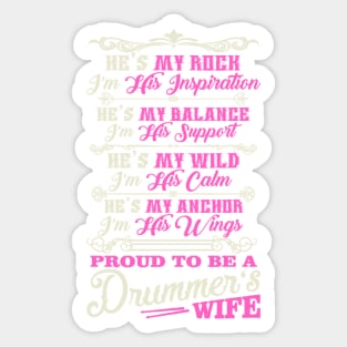 Proud Drummer Wife Sticker